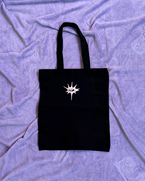 CBL Eye Catching Sparks Reflective Chrome Black Tote