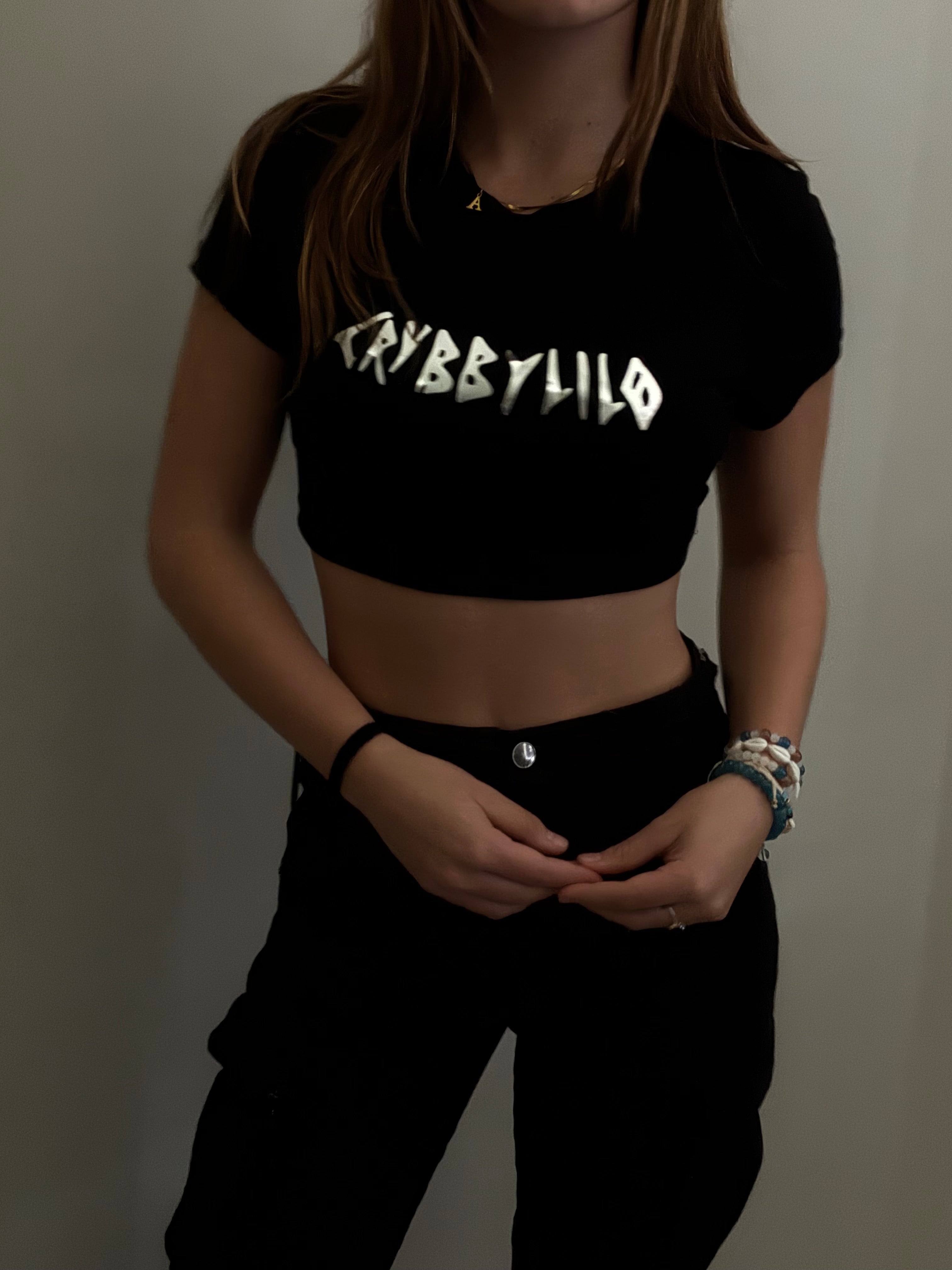 IFHTP reflective black bigtee/crop