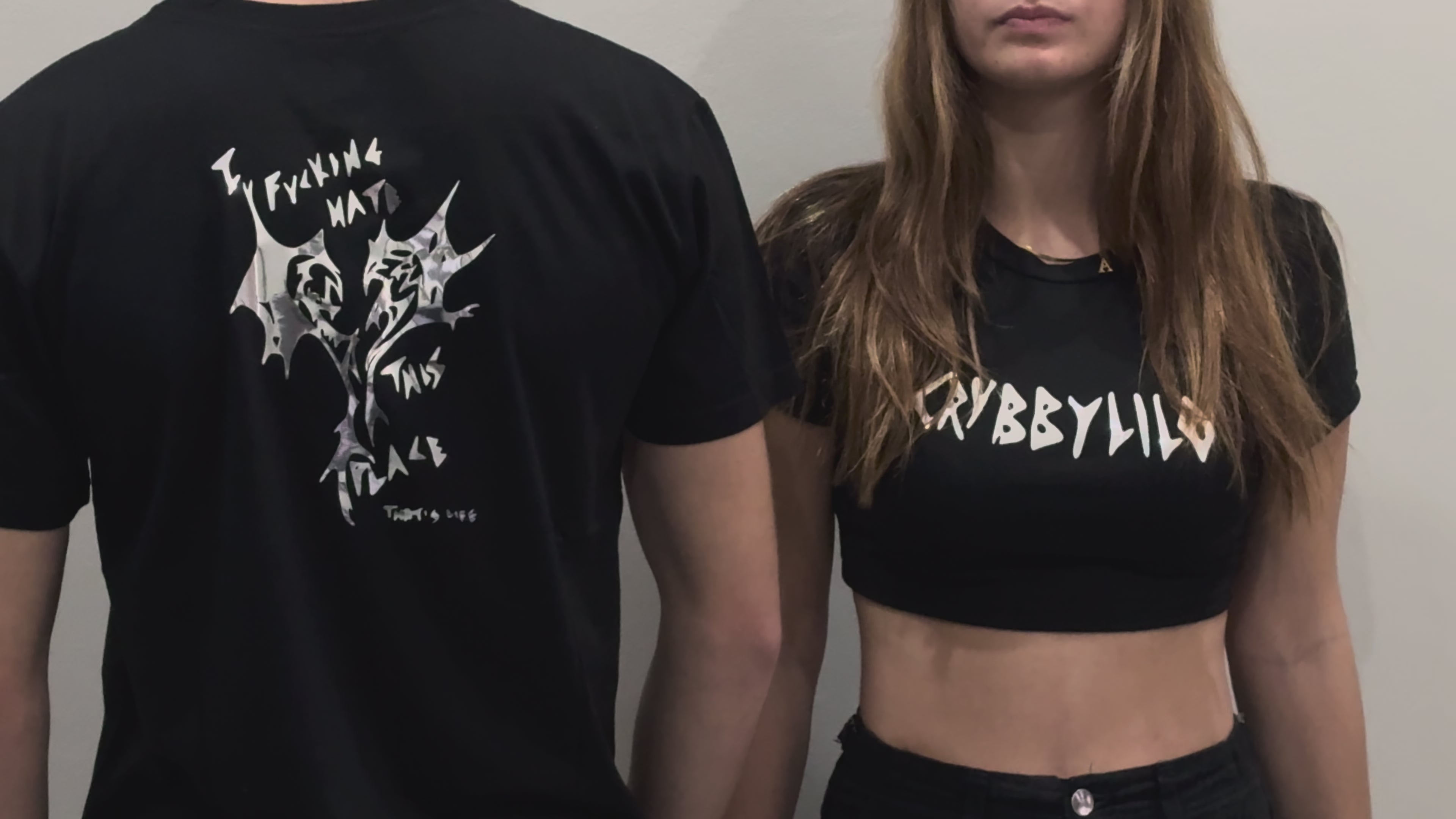 IFHTP reflective black bigtee/crop